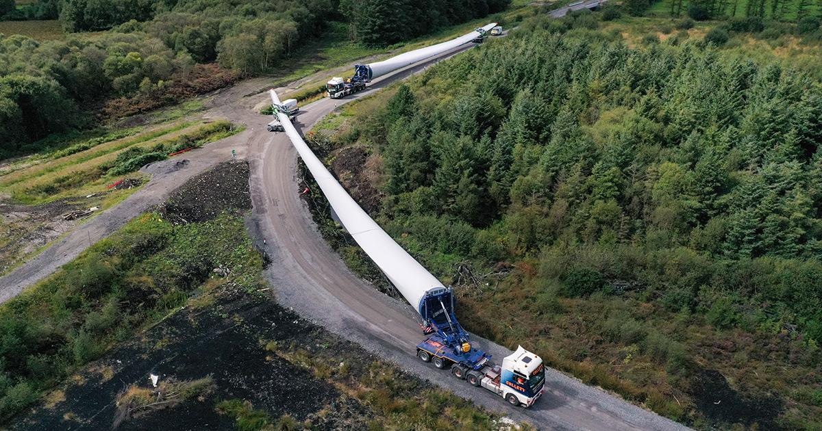 Collett Deliver 80m Blades to Cushaling Wind Farm