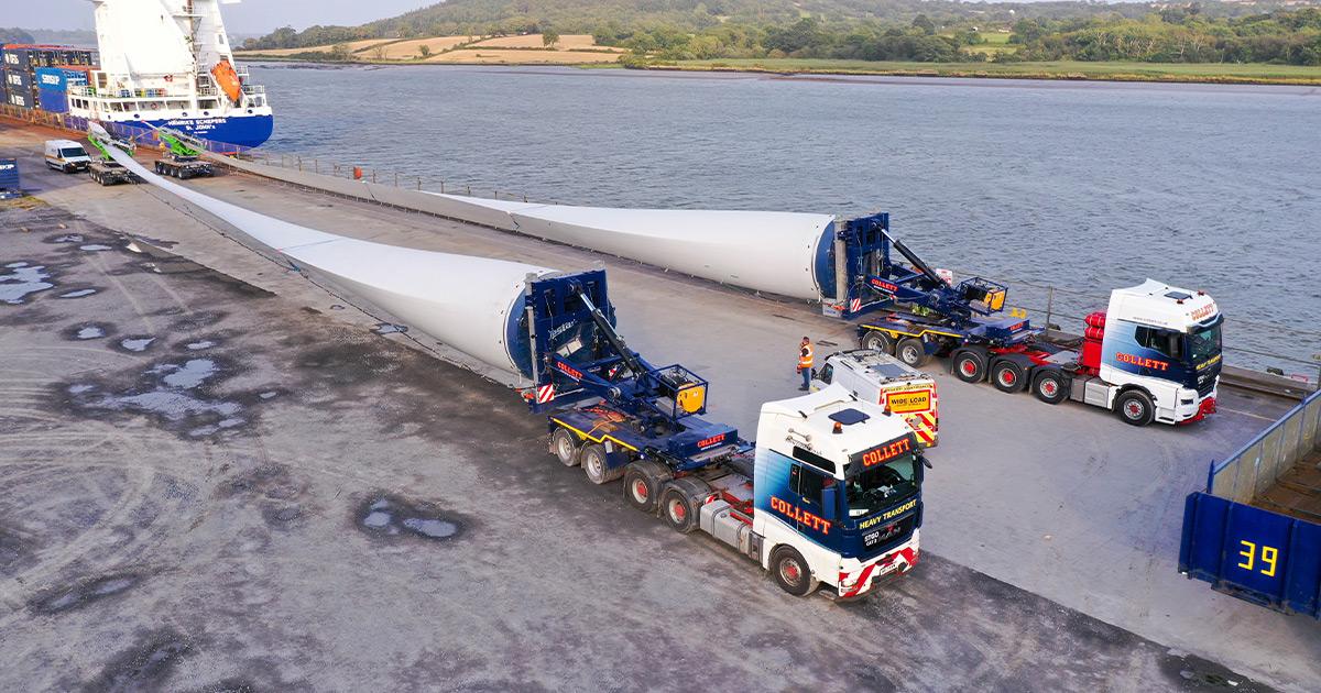 80 Metre Blades Loaded at Port of Waterford