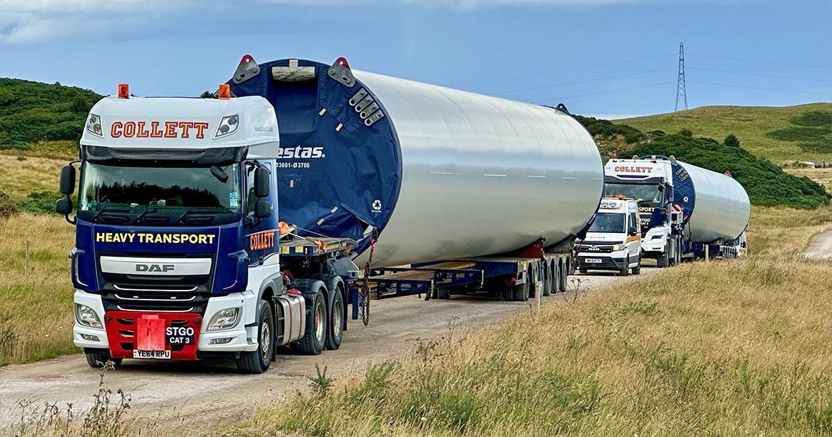 Wind Turbine Tower Section Delivered to Limekiln Wind Farm