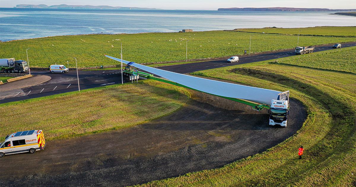 Limekiln Wind Turbine Blade Navigates Sharp Bend